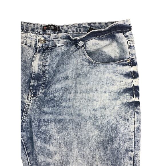 Southpole Vtg Y2K Loose Stretch Baggy Jean 44x32 Blue Distressed Acidwashed - Picture 5 of 8